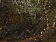 John Frederick Kensett Catskill Waterfall oil on canvas